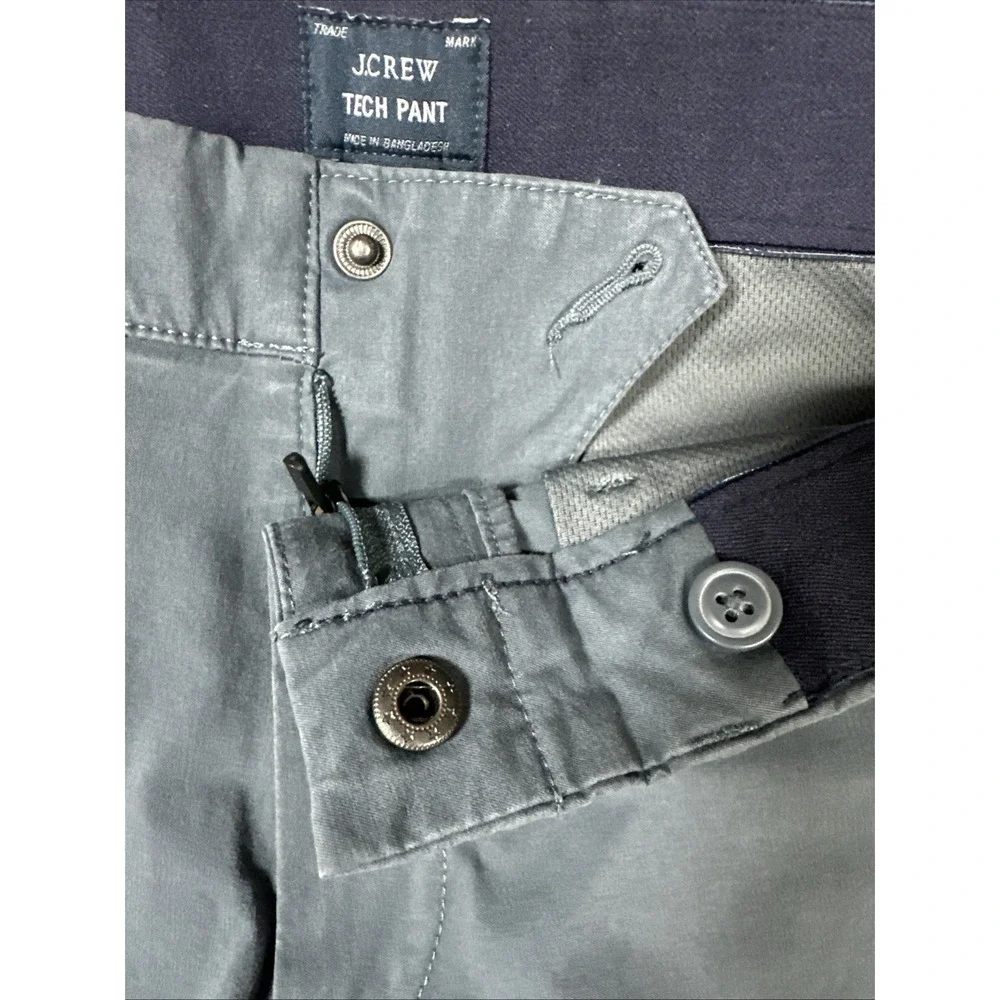 J.CREW 484 Slim Fit Tech Pant Chino Mens Sz 32x34 Gray Blue Cool Dry City Sporty